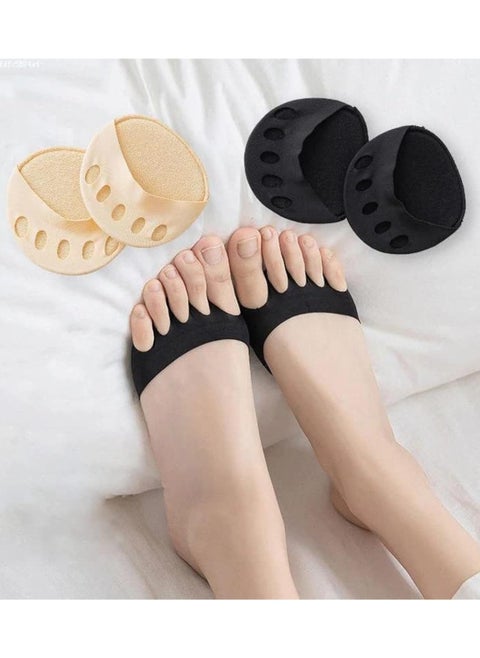 Toe Pads for Wearing with High Heel Shoes Fabric Toe Pads Invisible Drink Lined Slip Resistant Reusable Honeycomb Metatarsal Pads for Men and Women Multi Color