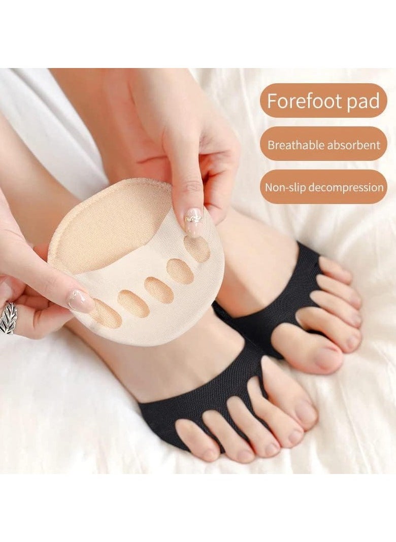Generic - Toe Pads for Wearing with High Heel Shoes Fabric Toe Pads Invisible Drink Lined Slip Resistant Reusable Honeycomb Metatarsal Pads for Men and Women Multi Color - Image 1