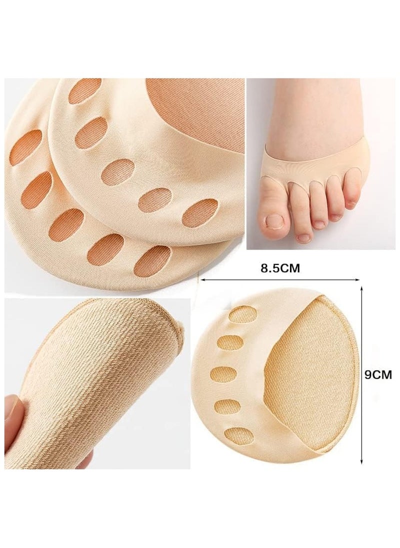 Generic - Toe Pads for Wearing with High Heel Shoes Fabric Toe Pads Invisible Drink Lined Slip Resistant Reusable Honeycomb Metatarsal Pads for Men and Women Multi Color - Image 1
