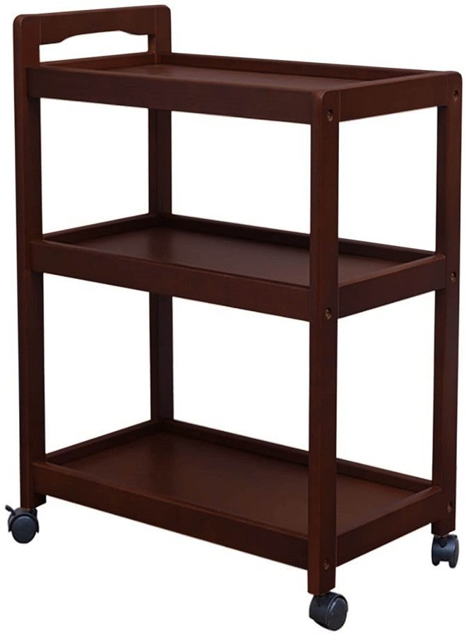 ADVRZO 3 Tier Serving Cart Wooden Food Beverages Kitchen Trolley for Kitchen, Living Room, with Wheels - Image 2
