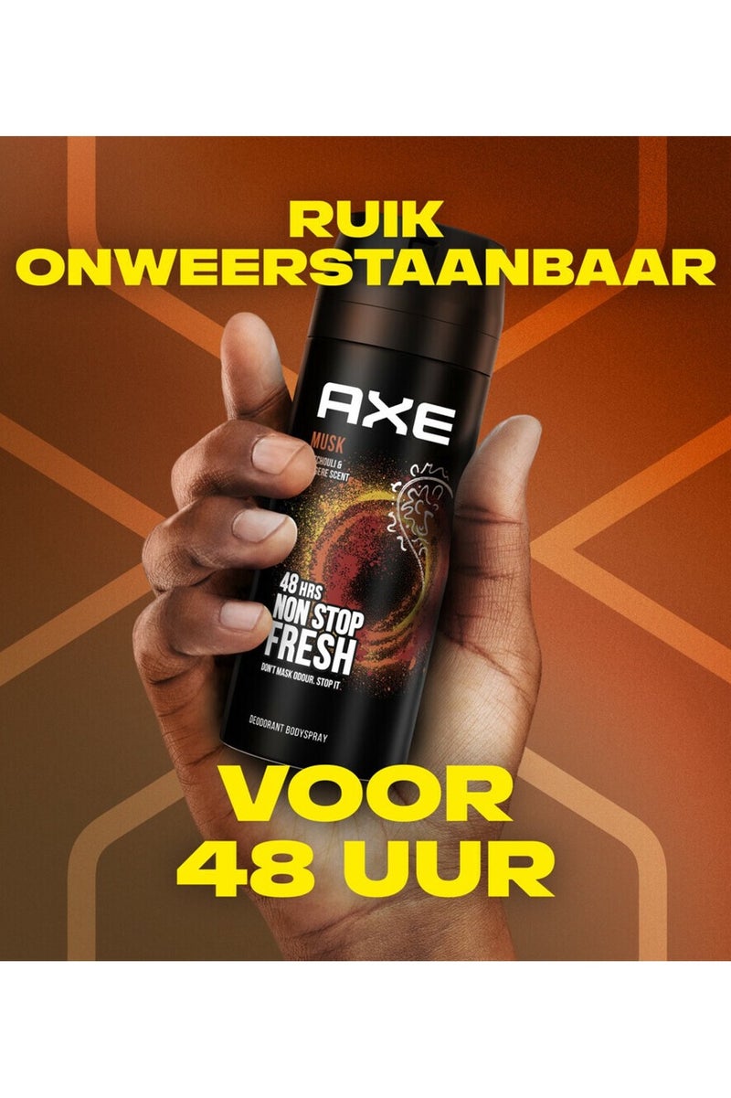 أكس بخاخ مزيل العرق للجسم برائحة المسك من أكس، 6 عبوات × 150 مل - Image 2