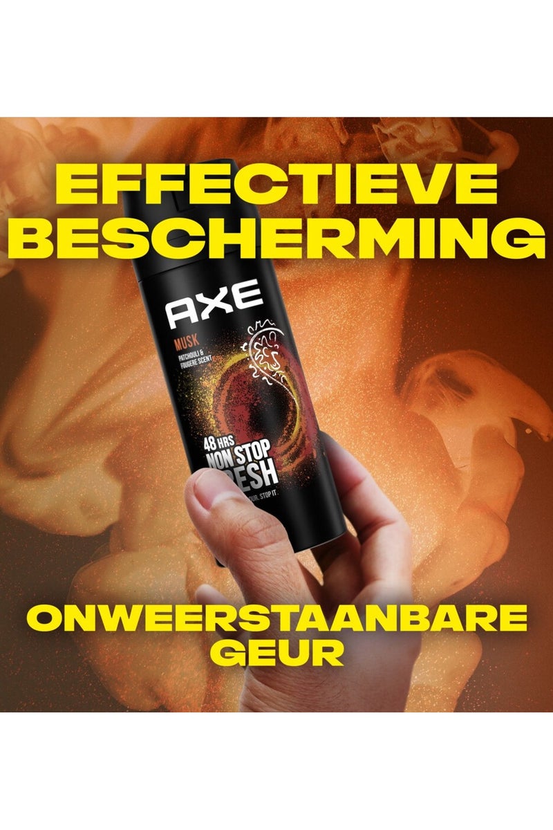 أكس بخاخ مزيل العرق للجسم برائحة المسك من أكس، 6 عبوات × 150 مل - Image 3