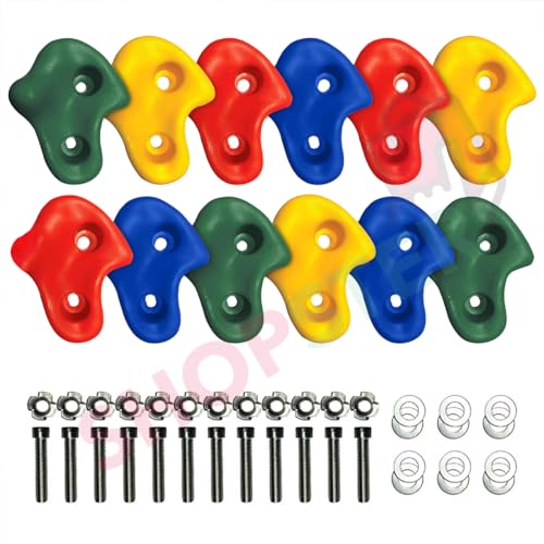 Shopster Extra Large Rock Pack of 30 pc Climbing Holds/Climbing Stone for DIY Children Playground Wall/Wood Block (Big Size) for Kids & Adults,Multi Color - Image 1