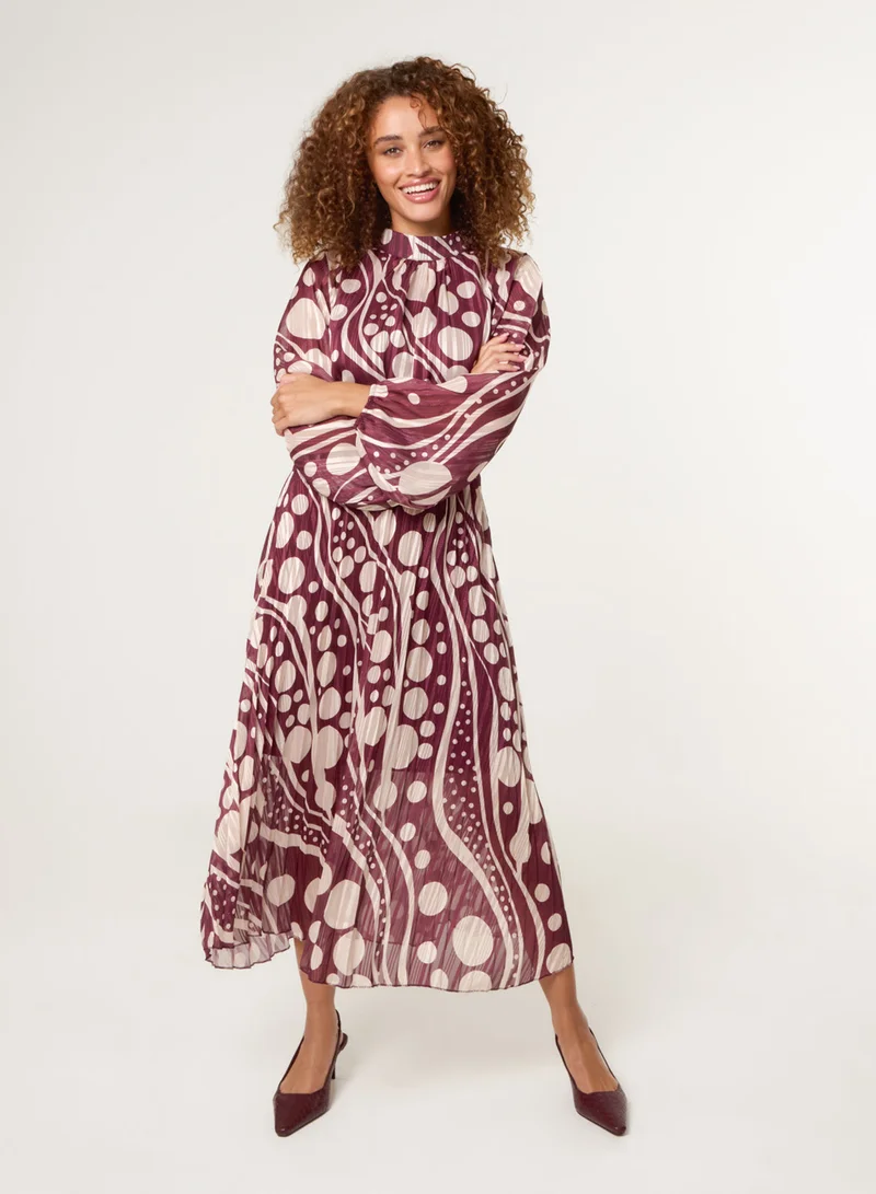 بلو فانيلا Abstract Polka Dot Dress And Metallic Striped Dress
