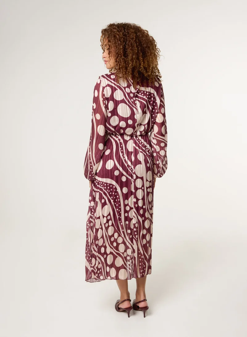 بلو فانيلا Abstract Polka Dot Dress And Metallic Striped Dress