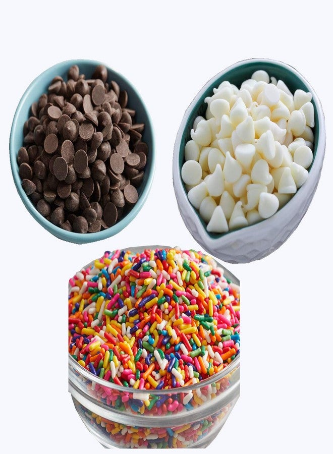 Pramix Combo of Rainbow Sprinkles, Dark & Milk Choco Chips (Chocolate Truffle) ( Each Packet Weight 100 gm) 300 gm) - Image 2