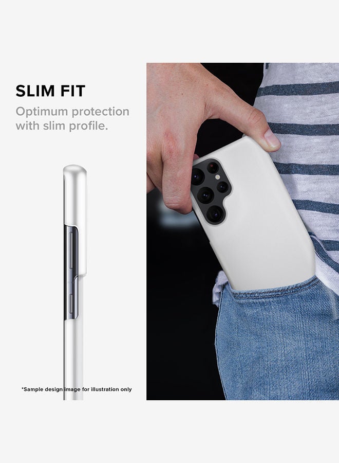 Stylizedd Case for Samsung Galaxy S22 Ultra 5G Snap Case Slim Snap Classic Series Shield Matte Finish Print - Steve's Apple - White - Image 3