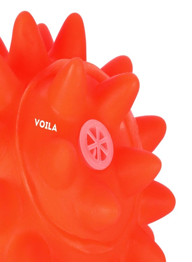 Voila Spiky Dog Toy Ball with Ring, Durable & Chew-Resistant Interactive Toy for Dogs, Fun Fetch & Tug Toy for Extra Small & Small Dogs (Pack of 1) Orange - Image 3