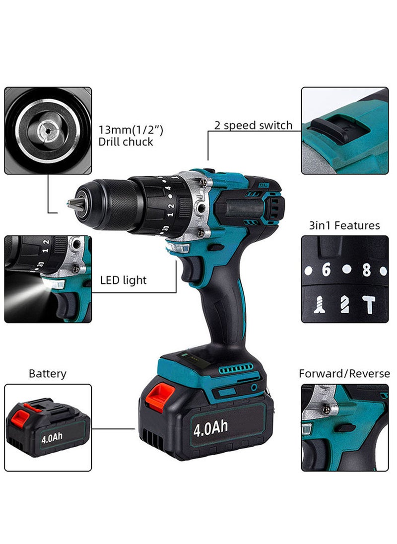 Sharpdo 21V Electric Drill, Multifunctional Cordless Drill with 2 Speeds, High-Power Rechargeable Drill Tool Set 850W.  - Image 5