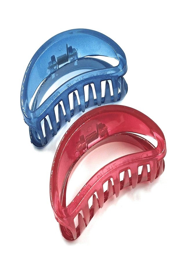 Fairytale Korean Style Multi-Colour Resin Plastic D Shape Medium Hair Clutcher/Hair Clip For Girls And Women. Size 7 cm Approx(Set Of 2). - Image 1