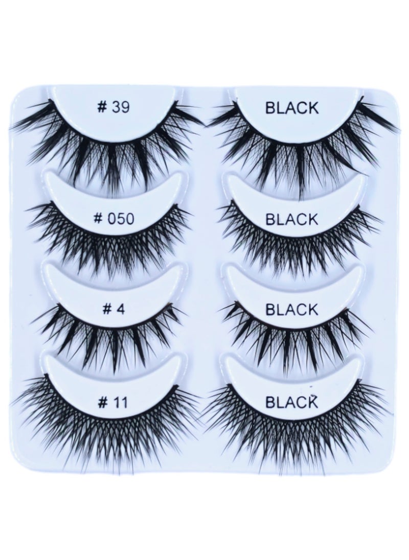 Rima Beauty Lashes - Human HAIR Black 4 IN 1 # 39 # 050 # 4  # 11 - Image 1