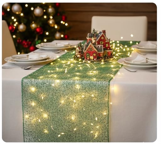 ProKart Premium Net Fabric Mesh Solid Glitter Cloth for Flower Bouquet, Trousseau Packing, Fabric for Gift Wrapping, Party Hall Decor, Sweet Boxes, Gift Decoration (10 Meters, Green Gold) - Image 4