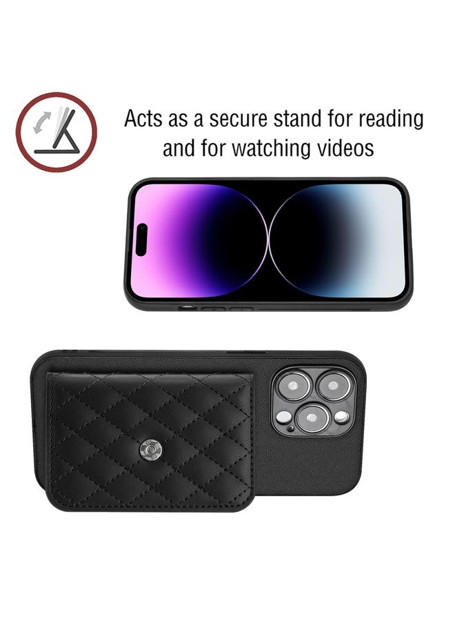 زبون جراب لهاتف iPhone 13 Pro Max بنمط معيني وحقيبة بطاقات RFID مع حبل طويل - Image 4