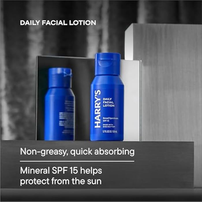Harry's مجموعة هدايا هاري المحدودة لموسم العطلات للرجال، أساسيات العناية بالبشرة للرجال (60 مل غسول وجه مقشر، لوشن وجه يومي مع SPF 15، لوشن ليلي مرطب)  - Image 5