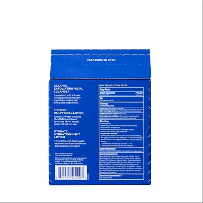 Harry's مجموعة هدايا هاري المحدودة لموسم العطلات للرجال، أساسيات العناية بالبشرة للرجال (60 مل غسول وجه مقشر، لوشن وجه يومي مع SPF 15، لوشن ليلي مرطب)  - Image 2