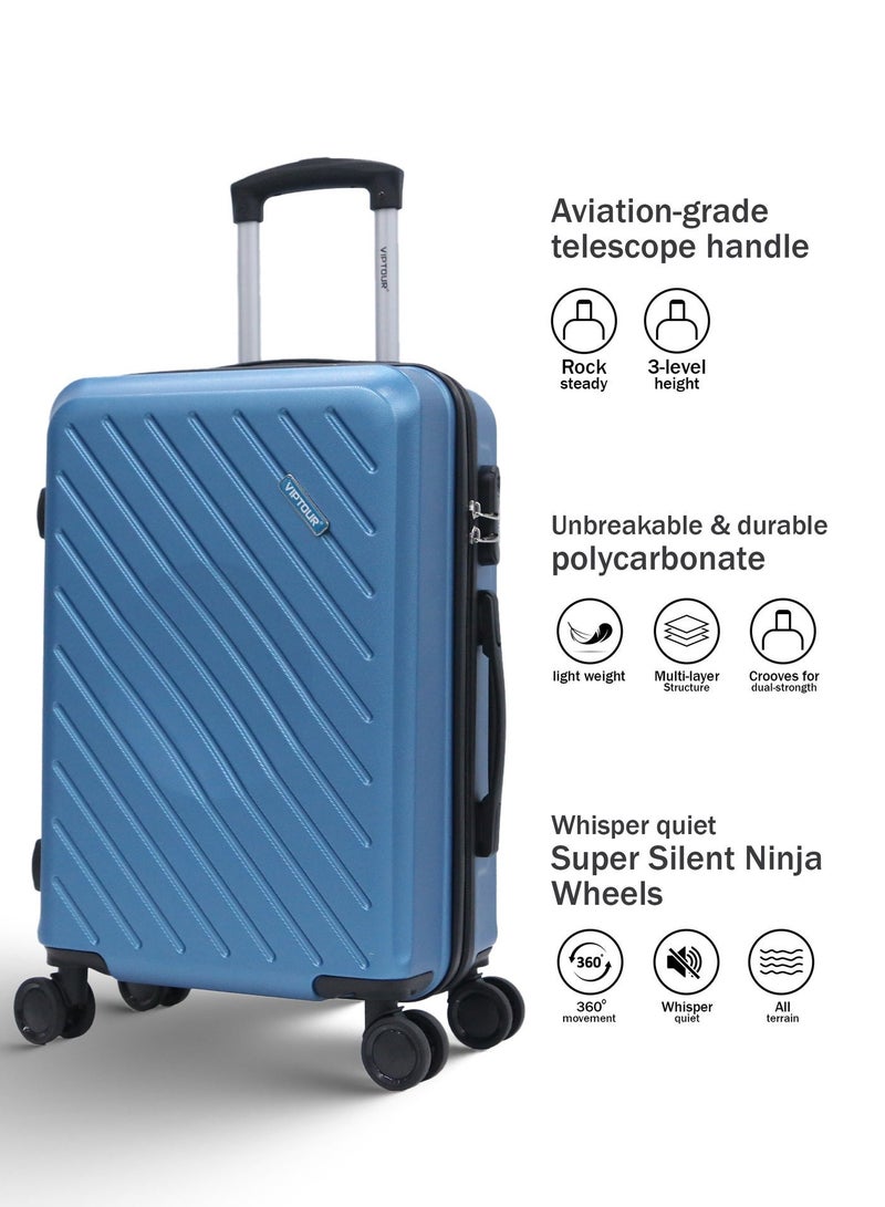 فيبتور حقيبة سفر بأربع عجلات دوارة وجوانب صلبة مع قفل أرقام - Image 3