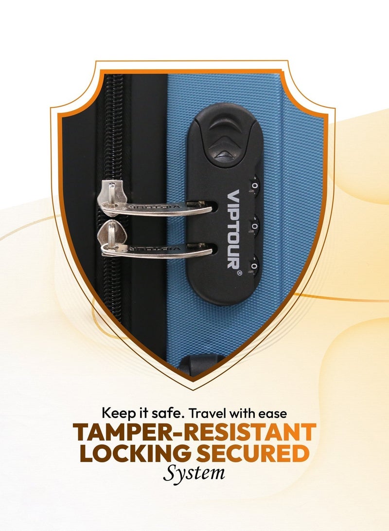 فيبتور حقيبة سفر بأربع عجلات دوارة وجوانب صلبة مع قفل أرقام - Image 4