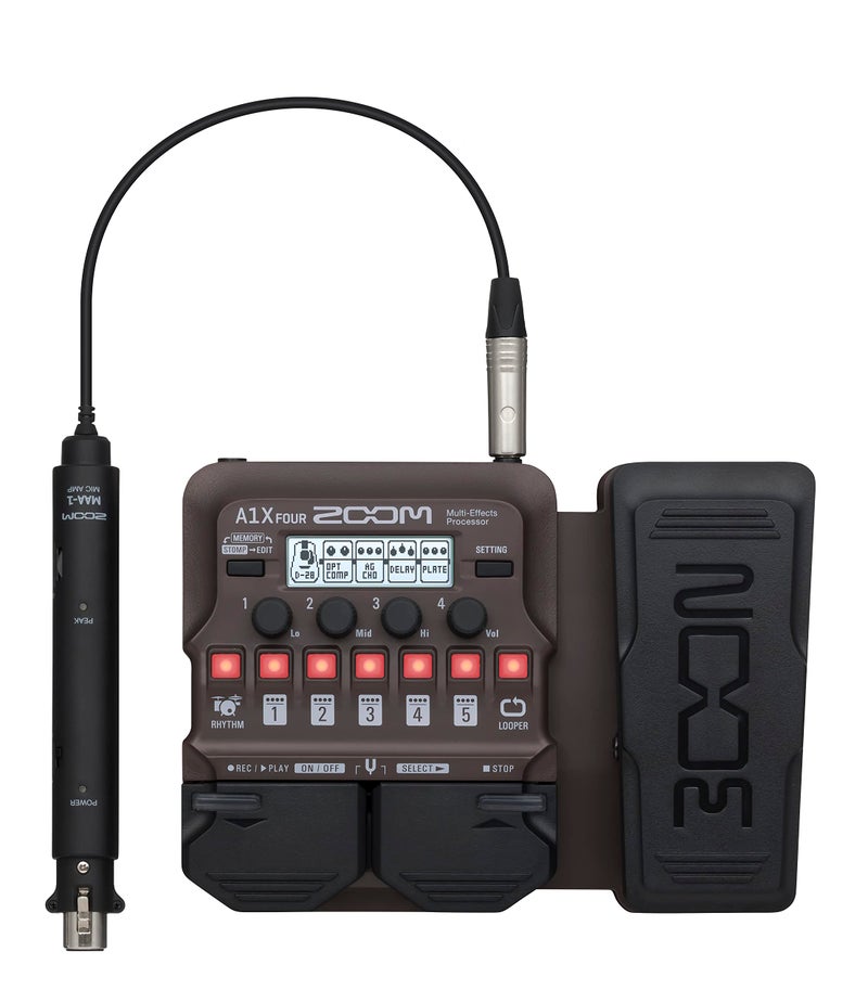Zoom A1X FOUR Acoustic Instrument Multi-Effects Processor with Expression Pedal, Acoustic Modeling, Looper, Rhythm Section, For Guitar, Saxophone, Trumpet, Violin, Harmonica, and Upright Bass - Image 4