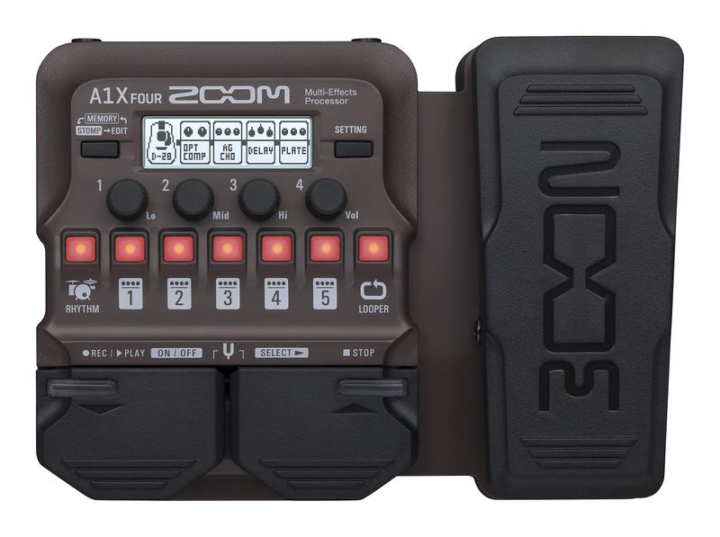 Zoom A1X FOUR Acoustic Instrument Multi-Effects Processor with Expression Pedal, Acoustic Modeling, Looper, Rhythm Section, For Guitar, Saxophone, Trumpet, Violin, Harmonica, and Upright Bass - Image 1