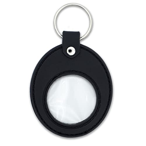 The Token Shop AA Coin Holder Keychain | Displays Both Sides of Sobriety Chips, Medallions, Recovery Coins, and Tokens | Also Fits Apple Airtag | Waterproof Scratchproof Soft Silicone Key Ring (Black) - Image 1