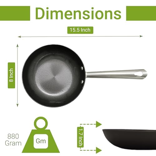 Femora Preseasoned Cast Iron 24 Cm Fry Pan, Non Toxic And Coating, Pack Of 1 - Black - Image 4