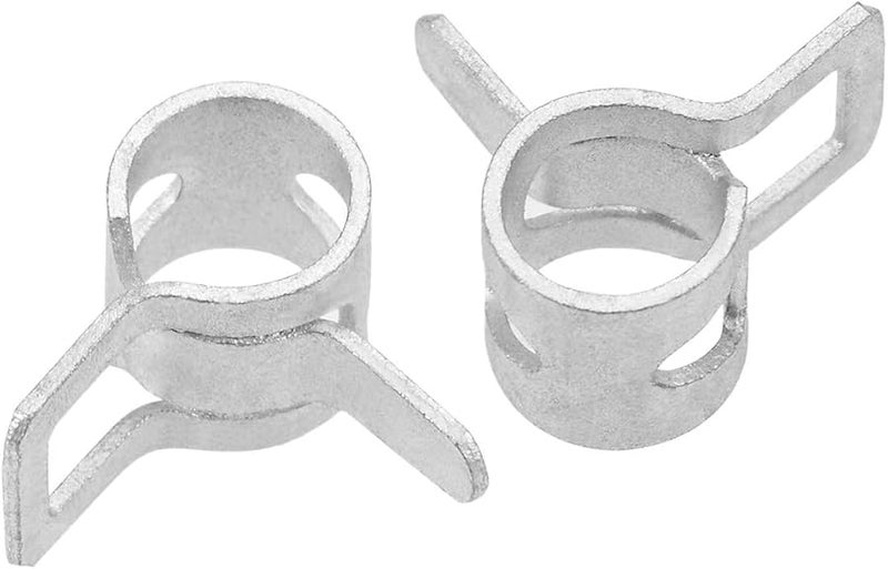 Silver Manganese Steel Fuel Line Hose Clamp 7mm 20Pcs Spring Clips - Image 2
