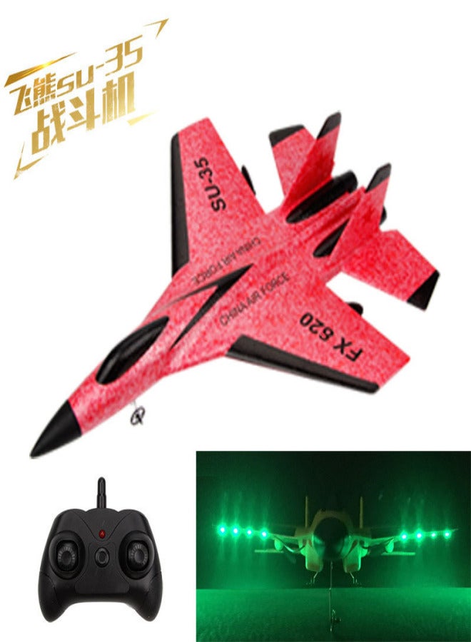 Su SU35 remote control aircraft flying bear FX620 glider fighter aircraft model fixed wing outdoor children's toys red (with light strip) - Image 1