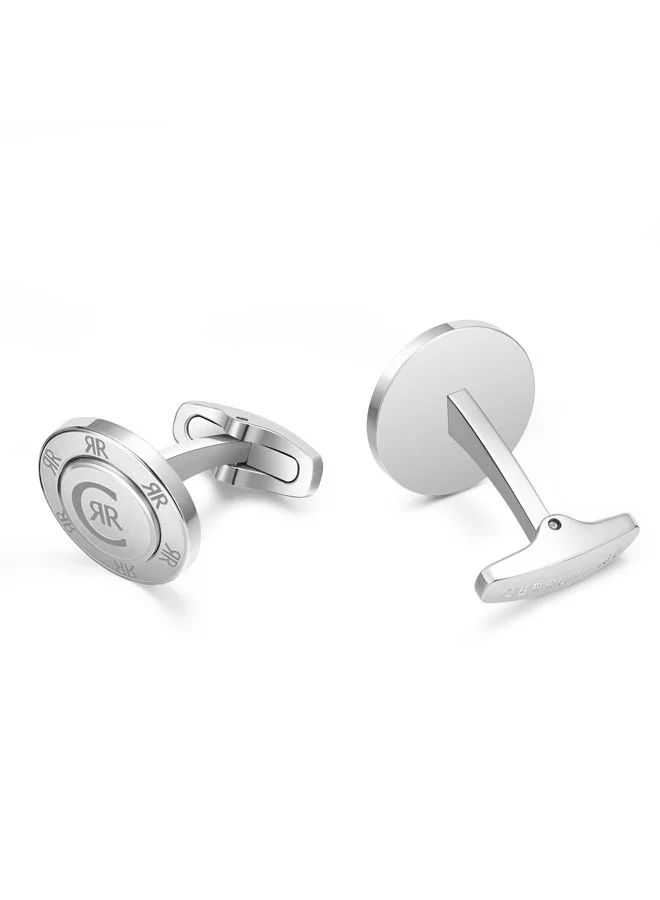CERRUTI 1881  Fausto Silver Stainless Steel Cufflinks for Men for Men | Best Price UAE