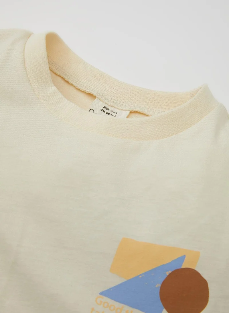 DeFacto Crew Neck Printed Short Sleeve T-Shirt