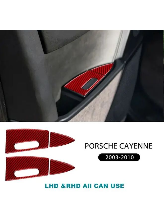Red Carbon Fiber Rear Seat Ashtray Panels for Car Interior Decoration Upgrade 2003 2010 - Image 2