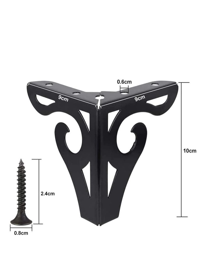Heavy-Duty 10cm Metal Furniture Legs with Screws - Ideal for Coffee Tables, Dining Tables, Cabinets & Sofas (Retro Black Design) - Image 2