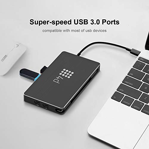 4d 7-in-1 USB Hub Multifunction Hub USB- C PD + Data USB Equipment + SD Card + VGA +RJ45 + HDMI for Microsoft Windows XP/Vista & MAC Above - Image 2