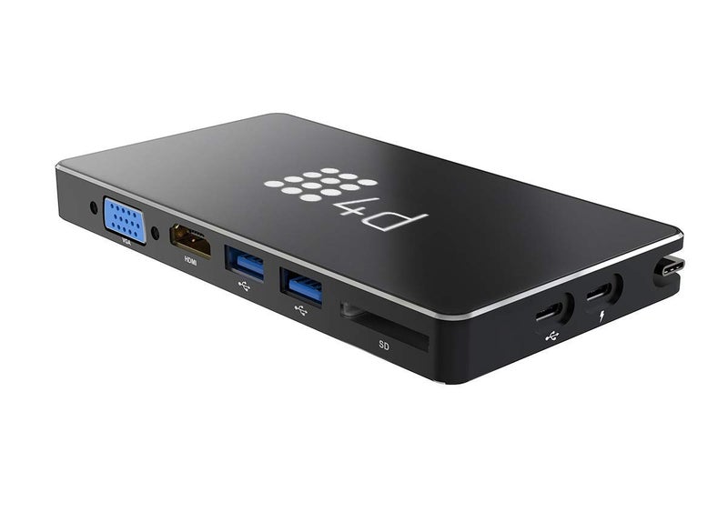 4d 7-in-1 USB Hub Multifunction Hub USB- C PD + Data USB Equipment + SD Card + VGA +RJ45 + HDMI for Microsoft Windows XP/Vista & MAC Above - Image 1