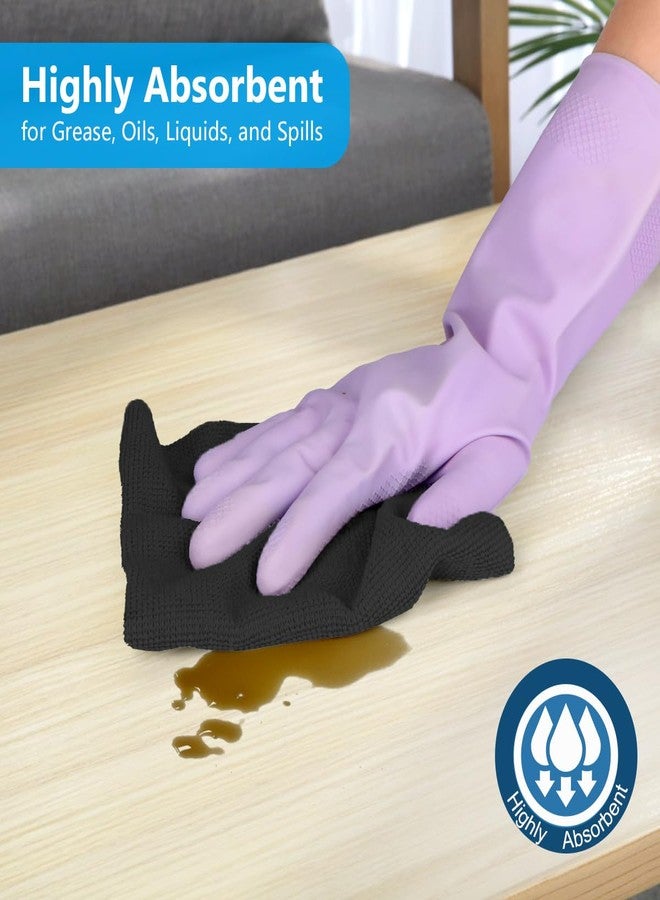 GLIMGLINT Microfiber Cleaning Cloth, 100 Pack Shop Towels, Lint-Free, Ultra Absorbent Reusable or Disposable Microfiber Cloths for Kitchen, Car, Cleaning Rags, 11" x 9", Black - Image 4