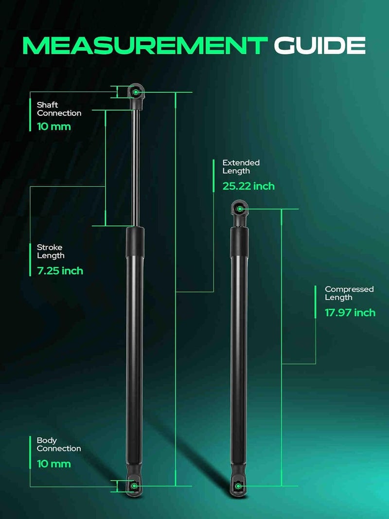 YHTAUTO Rear Hatch Gas Struts Shocks Replacement for Infiniti 2004-2010 QX56 & Nissan 2005-2015 Armada, Set of 2 Lift Supports, Replace# 9044772W00A - Image 4