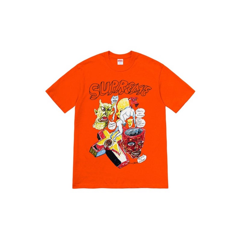 SUPREME 26FW New Trendy SUP American Retro Letter Print All-Match Short Sleeve T-Shirt - Image 1