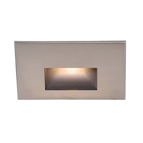 WAC Lighting WAC Landscape Lighting, LEDme 120V LED Horizontal Indoor and Outdoor Step and Wall Light 3000K Built-in LED in Brushed Nickel - Image 1