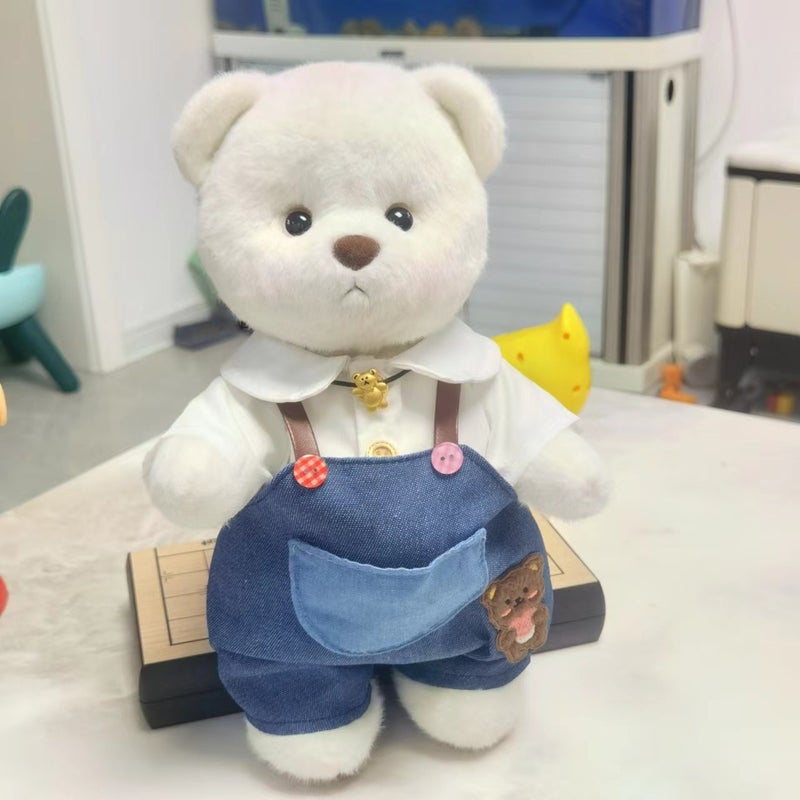 Lina bear clothes plush doll doll clothes 30CM teddy bear clothing star Delu romper in stock batch Necklace Denim strap
