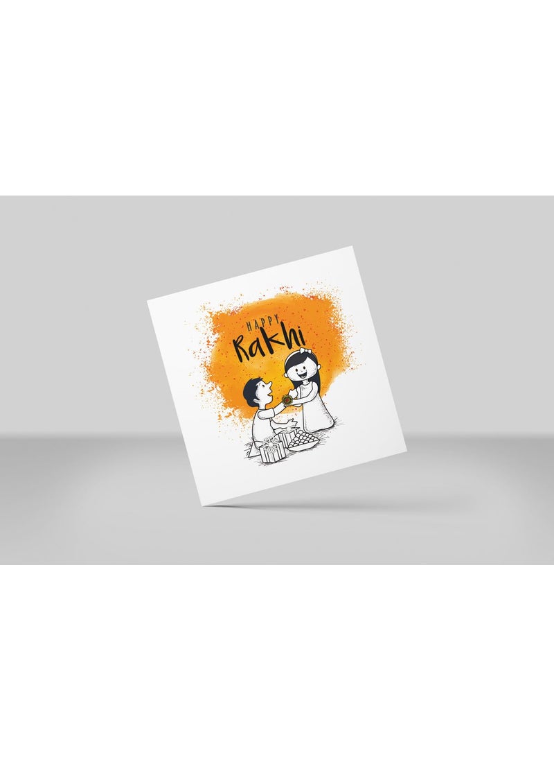 D2c D2C Card stock Happy Raksha Bandhan Card. Rakhi Card for Small Businesses, Online Shops, and Stores, 4X4 Inch D1 (24)  - Image 4