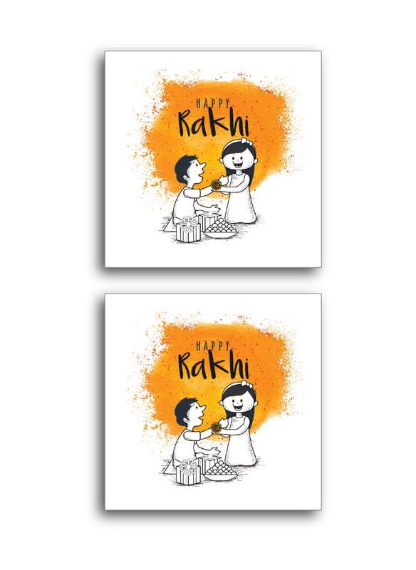 D2c D2C Card stock Happy Raksha Bandhan Card. Rakhi Card for Small Businesses, Online Shops, and Stores, 4X4 Inch D1 (24)  - Image 1