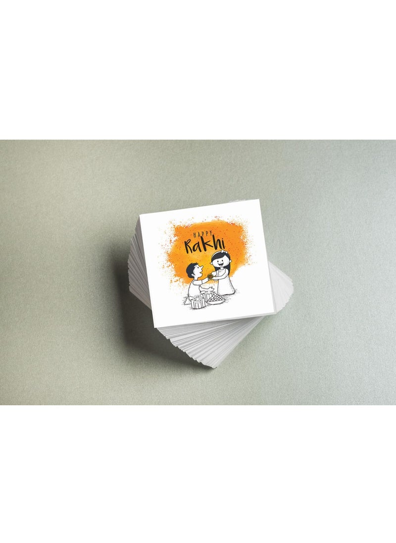 D2c D2C Card stock Happy Raksha Bandhan Card. Rakhi Card for Small Businesses, Online Shops, and Stores, 4X4 Inch D1 (24)  - Image 3