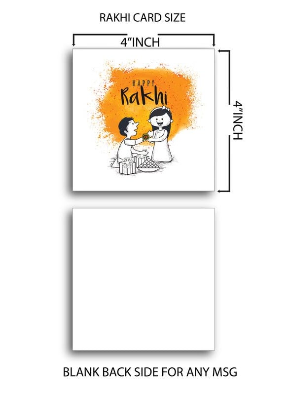D2c D2C Card stock Happy Raksha Bandhan Card. Rakhi Card for Small Businesses, Online Shops, and Stores, 4X4 Inch D1 (24)  - Image 2