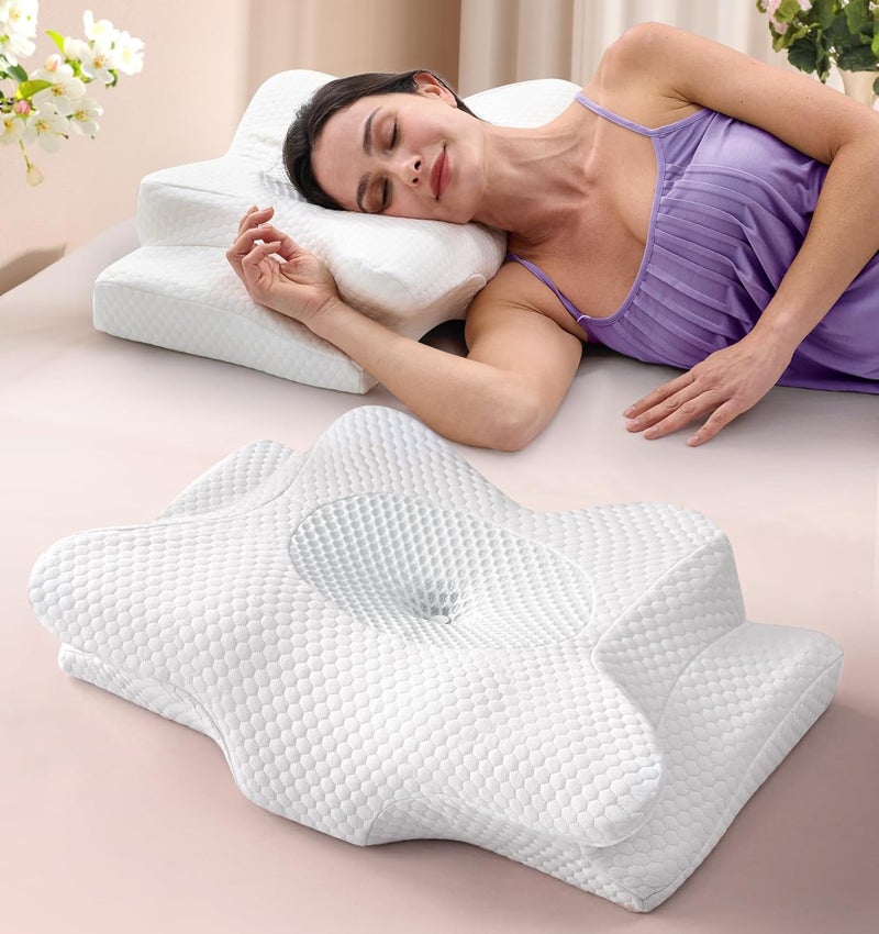 Emircey Dream Without Pain Cervical Neck Pillow for Sleeping, Ergonomic Side Sleeper Pillows for Adults, Cooling Orthopedic Pillow for Neck Relief Support, Memory Foam Pillows Back Stomach Sleepers - Image 1