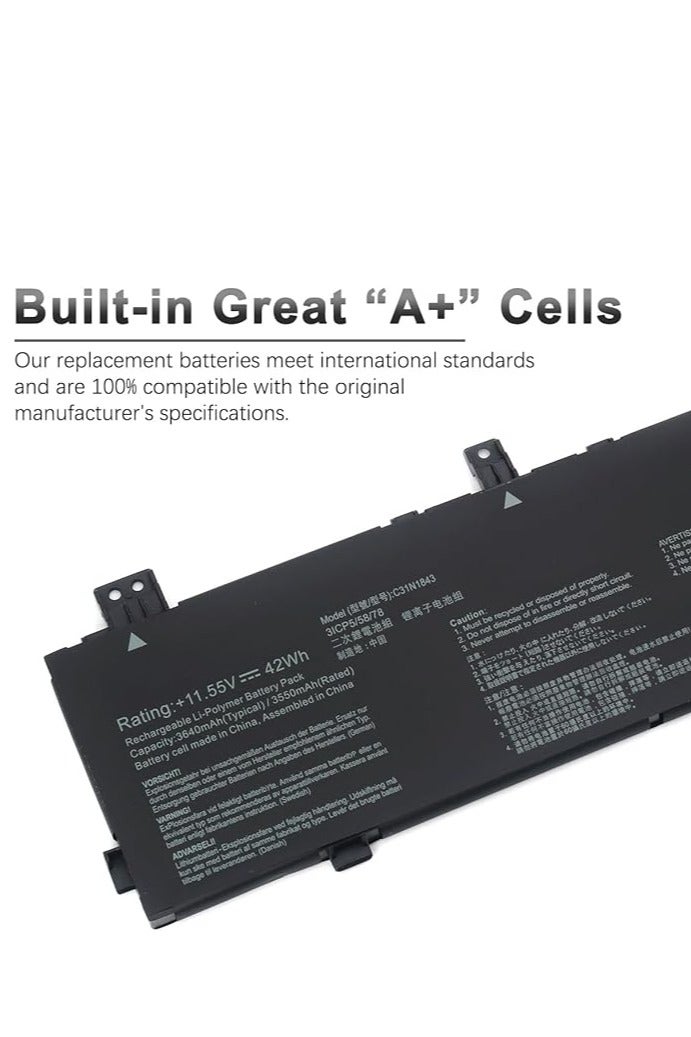 Terabyte C31N1843 42Wh Battery Replacement for Asus VivoBook S14 X432FA X432FLC X432FL Series S15 X532EQ X532FA X532FL X532FLC Series 11.55V 3640 - Image 2
