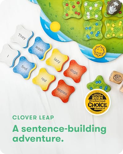 SimplyFun Clover Leap Educational Vocabulary Game Sentence Building for Kids Develop Sentence Structure Vocabulary Skills Fun Learning Game for Families 24 Players Ages 5 Up - Image 5