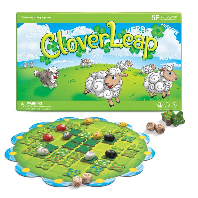 SimplyFun Clover Leap Educational Vocabulary Game Sentence Building for Kids Develop Sentence Structure Vocabulary Skills Fun Learning Game for Families 24 Players Ages 5 Up - Image 3