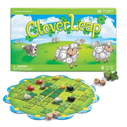 SimplyFun Clover Leap Educational Vocabulary Game Sentence Building for Kids Develop Sentence Structure Vocabulary Skills Fun Learning Game for Families 24 Players Ages 5 Up - Image 1