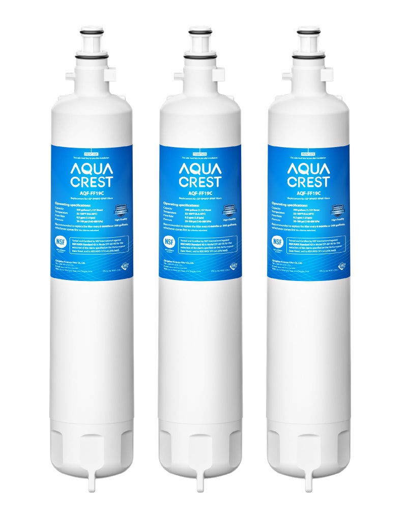 AquaCrest AQUA CREST Replacement for GEÂ® RPWFEÂ®, RPWF (with CHIP) Refrigerator Water Filter, Compatible with GYE22HMKES, GYS22GMNES, GYE22HBLTS, DFE28JSKSS, GFE28HMHES, GNE29GYNFS, 3 Filters - Image 1