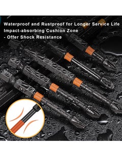 SYOSI Screwdriver Bit 6Pcs Magnetic Screwdriver Driver Bits Set 25-150mm Long Impact Phillips Screwdriver Bit Non-Slip Drill Head Bits Screw Extractor Cross Slot Screwdriver for Power Screwdriver Black  - Image 2
