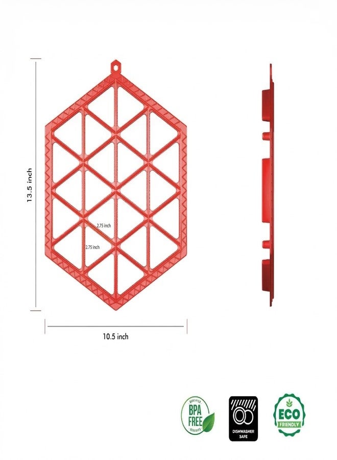ADson™ Hexagonal Samosa Maker Mould, Red, BPA Free Plastic, Dishwasher Safe - Image 2